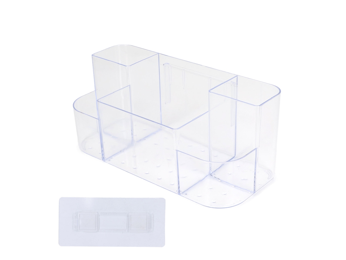 Organizador De Plástico Transparente Montado En Pared Para Maquillaje Y Cuidado De La Piel