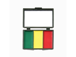 Paleta De Maquillaje Facial Tricolor Con Espejo, Compacta Para Partidos Y Eventos Deportivos