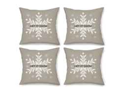 4 Fundas de Cojines Navideños Copo de Nieve Árbol de Navidad Decoración Navideña (Almohada no incluida) TRUYUETY