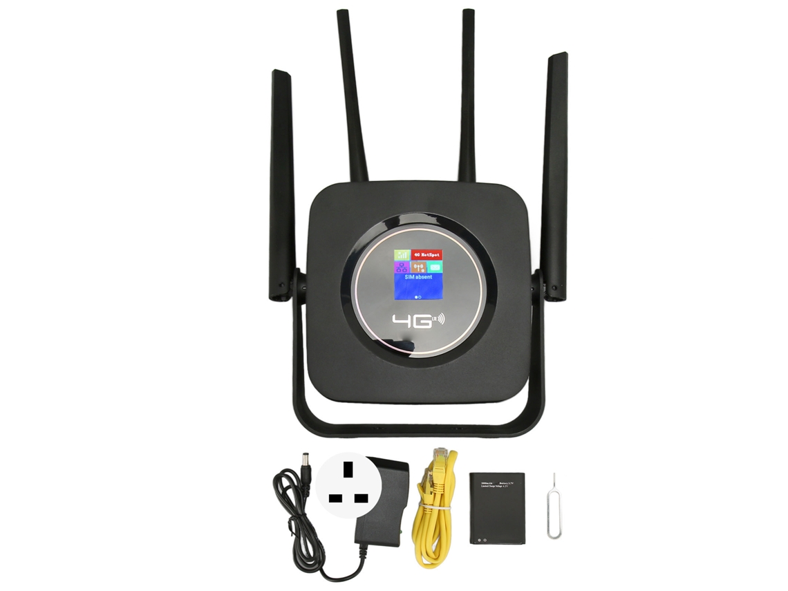 Router Inalámbrico 4g Lte, Punto De Acceso Wifi Móvil, 300 Mbps, Con Ranura Para Tarjeta Sim Para La Región Europea, Enchufe Británico, Color Negro, 100-240 V.