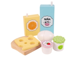 Juguete de cocina de madera para juegos de simulación con comida, frutas y verduras para ensalada. Mdug