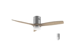 Ventilador de techo de acero clásico Energysilence Aero 5600. 40 vatios. Motor DC, Diámetro 132cm, 3 Aspas, LED 18w, Temporizador Cecotec