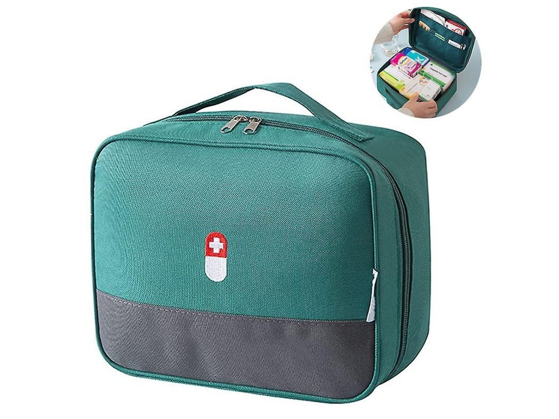 Botiquín De Primeros Auxilios Con Cremallera, Organizador De Medicamentos, Estuche De Viaje, Tela Oxford, Portátil Con Asa.