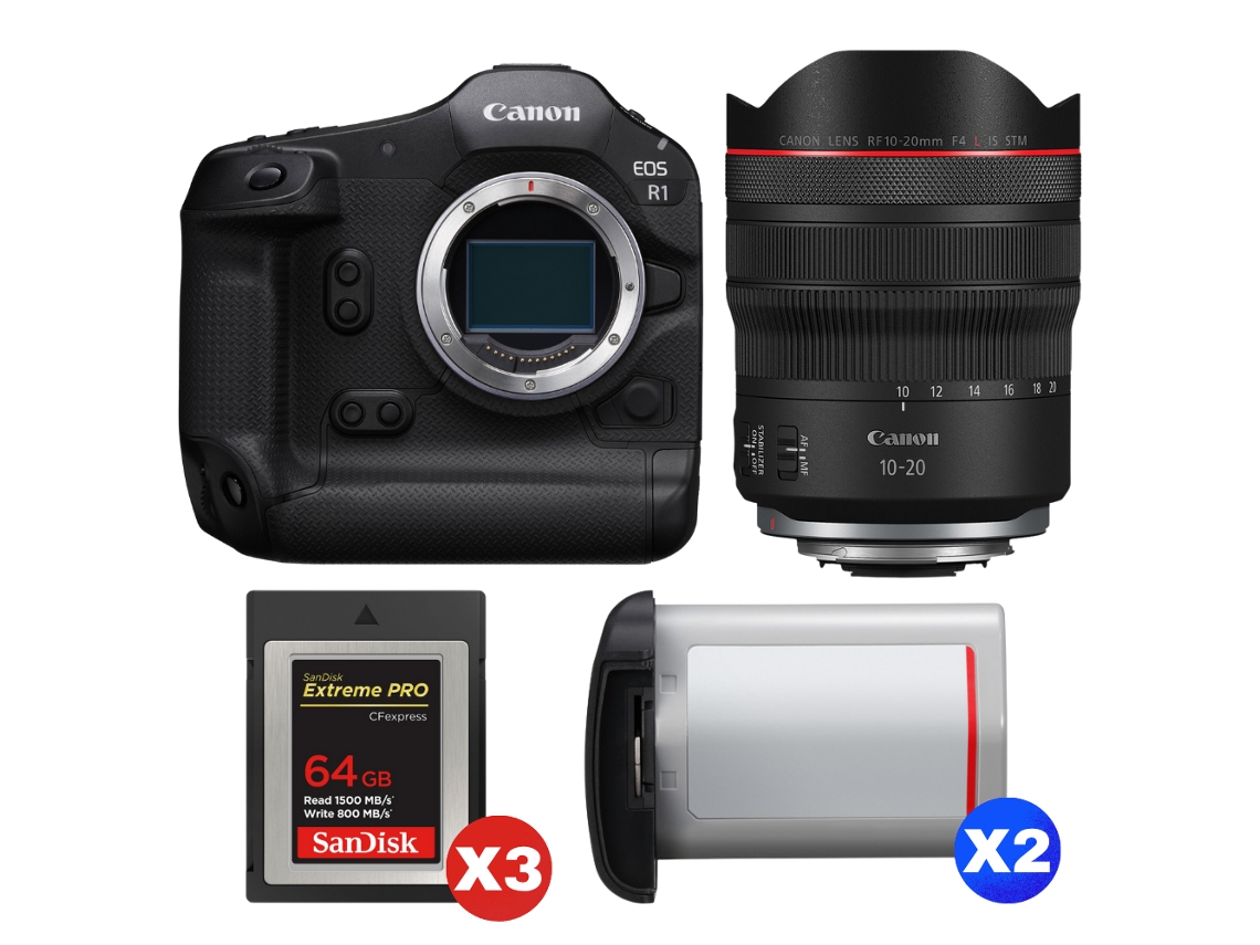 Canon Eos R1 + Rf 10-20mm F/4 L Is Stm + 3 Sandisk 64gb Extreme Pro Cfexpress Type B + 2 Canon Lp-e19 + Ebook “20 Consejos Para Fotos Que Impactan”