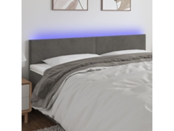 Cabecero Con Led De Terciopelo Gris Oscuro 180x5x78/88 Cm