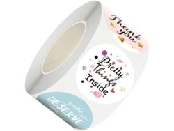 Rollo De Pegatinas Autoadhesivas Solustre De Agradecimiento Para Bodas Y Festivales, Multicolor Para Uso Doméstico E