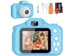 Cámara de vídeo digital para niños HD 1080p con tarjeta SD de 32 GB para niños de 3 a 12 años, color azul marino
