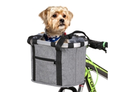 Cesta plegable para bicicleta Rebe con soporte frontal extraíble para mascotas, ideal para el manillar de la bicicleta, picnics y compras.