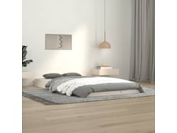 Estructura De Cama Madera Maciza De Pino Blanco 100x200 Cm