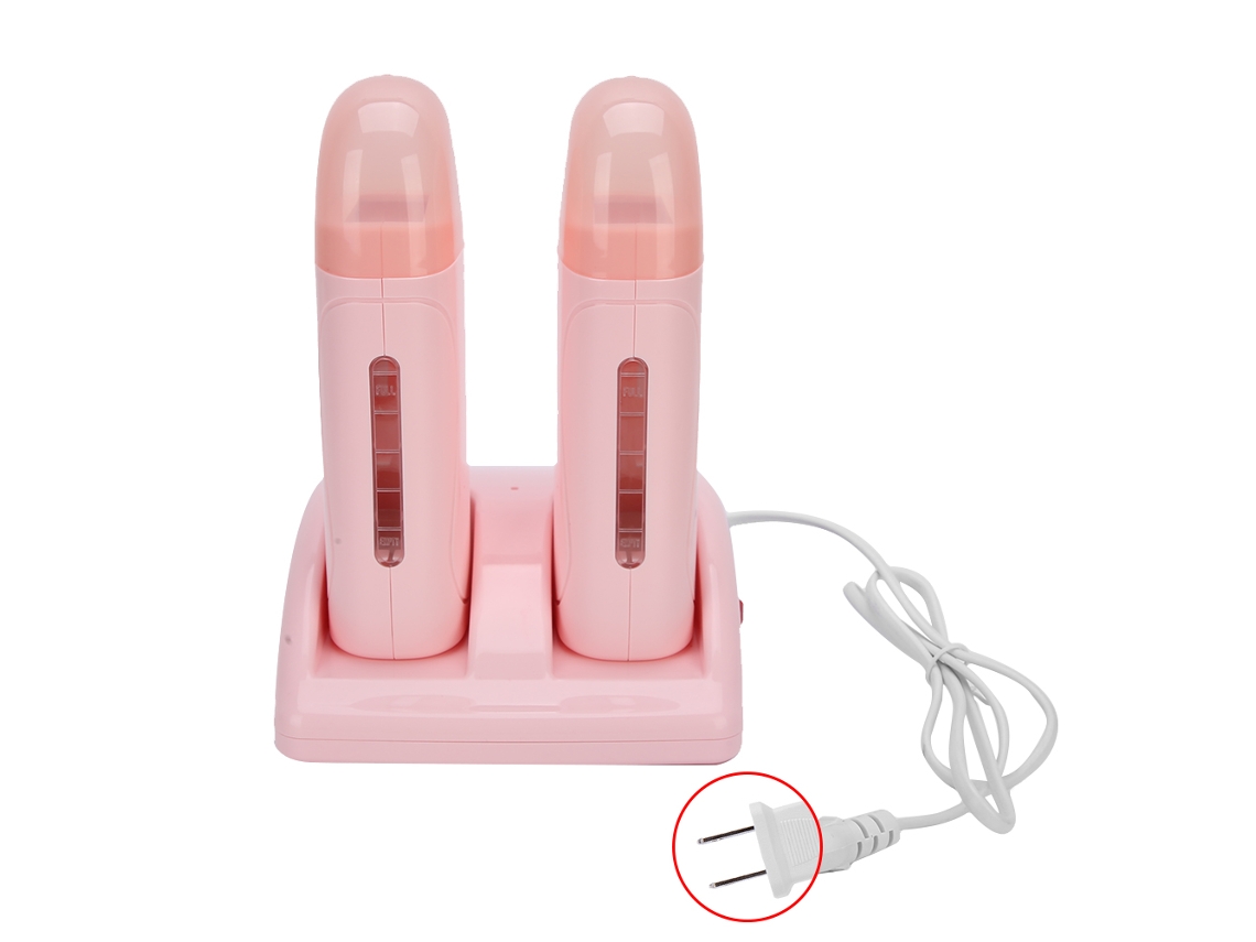 Calentador Doble De Cera Profesional Para Depilación, 40 W, 100 Ml X2, Rosa, 110 V, Enchufe Estadounidense.