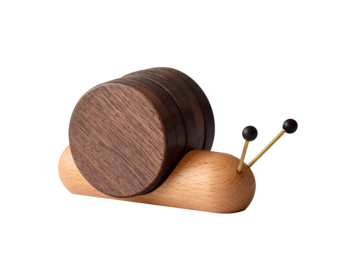 Juego De 5 Servilletas De Madera En Forma De Espiral Con Imán, Aislamiento Térmico, Decorativas.