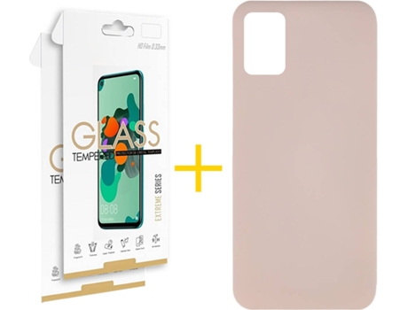 Kit Funda + 2 Protectores de Pantalla Samsung Galaxy A51 SKYHE Silicona Líquida (Rosa Claro)