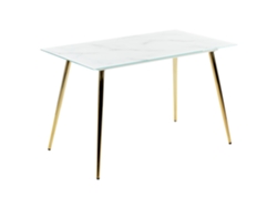 Mesa de comedor BELIANI Mulga de Vidrio templado Blanco 70x120x75