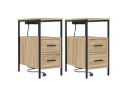 Maison Exclusive - Armario De Noche Con Cajón 2 Pcs Roble Sonoma 30 X 48 X 61 Cm