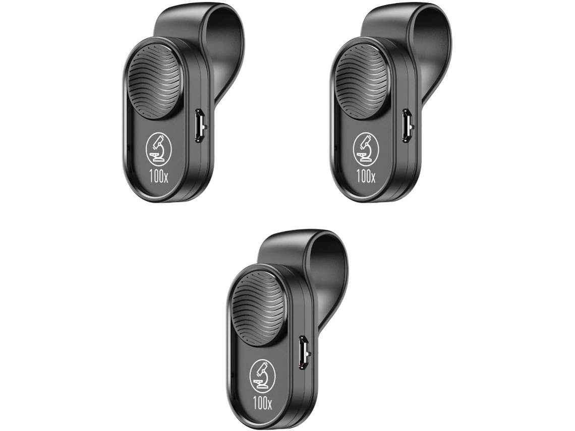 Lupa Portátil De 3 Piezas Con Lente Óptica, Microscopio Digital Y Clip.