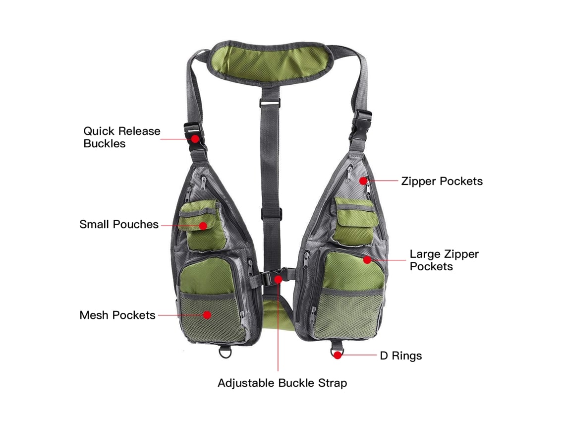 2026rebe-chaleco De Pesca Ultraligero Para Hombre Y Mujer Transpirable Ajustable Con Bolsillos Y Anillos D Para Pesca Kayak Y Barco