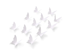 100 pegatinas de mariposa de papel 3D blancas, extraíbles, para manualidades, para sala de estar, dormitorio infantil, Sygo