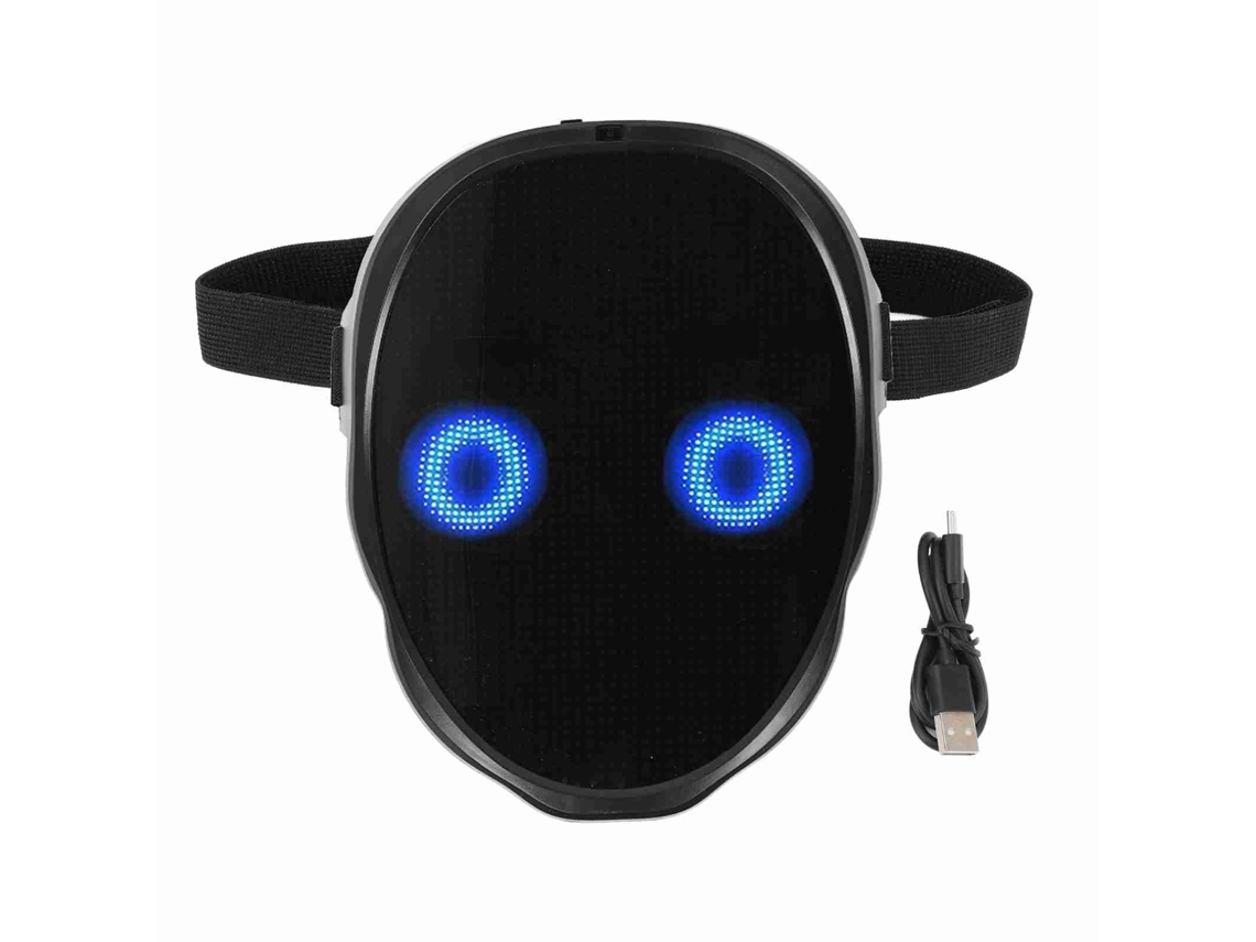 Máscara facial LED colorida, de alto brillo, con un misterioso diseño de calavera para fiestas, unisex.