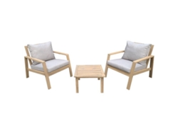 Conjunto De Muebles De Jardín De Acacia Gili De 2 Plazas Cojines Arena