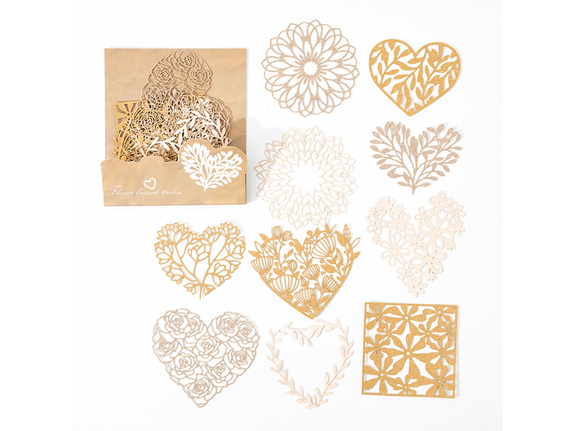 10 recortes de papel para álbumes de recortes, decoración de papel de encaje. NEVEANCE