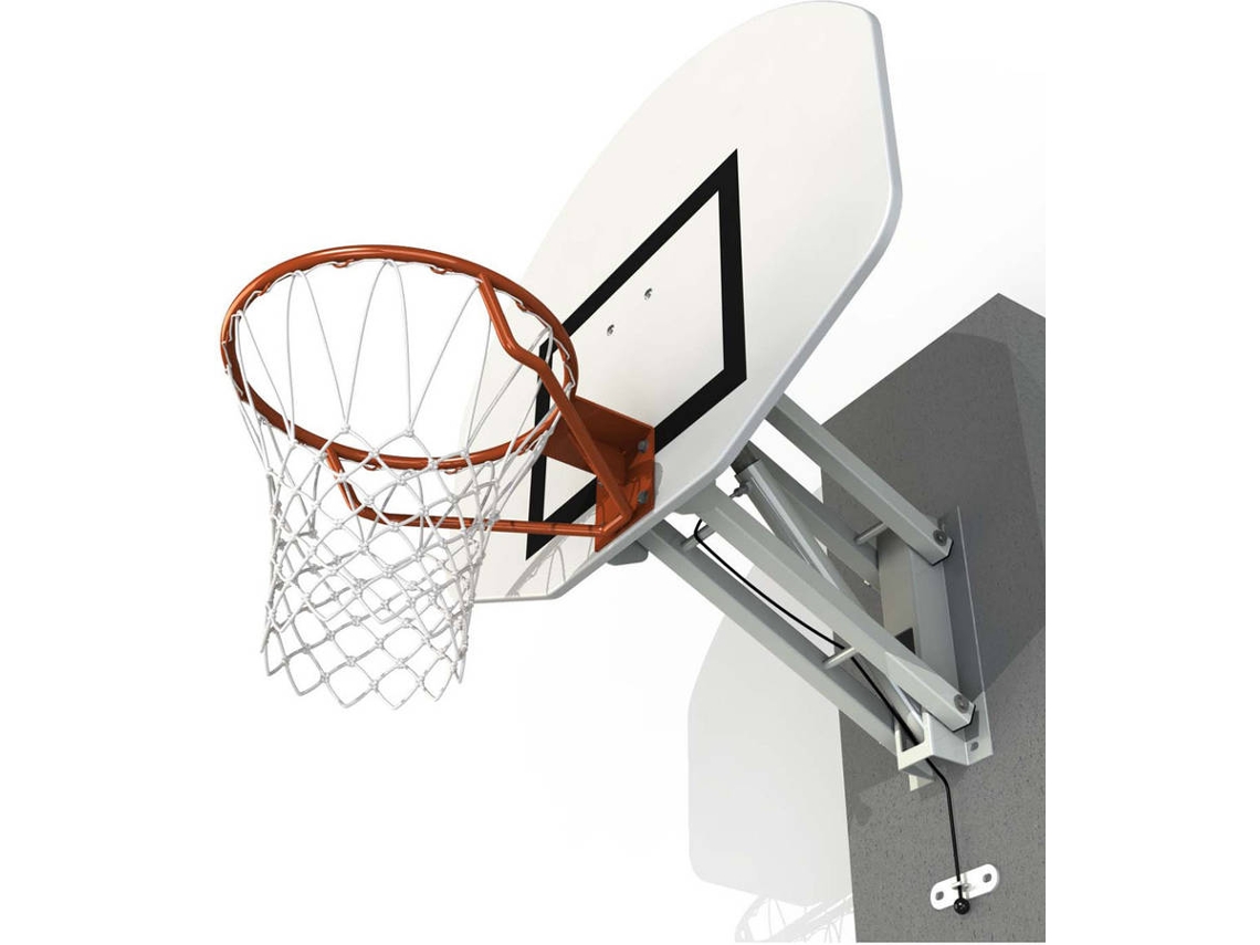 Canasta de Baloncesto SPORTI FRANCE Montado en la pared con media luna rectangular ajustable en altura Blanco (Única)