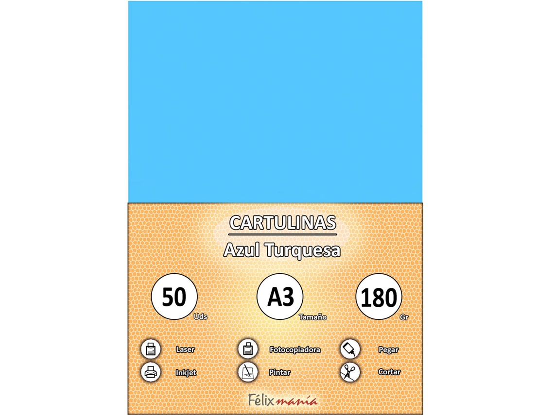 Cartón 180Gr A3 Turquesa 50 Hojas