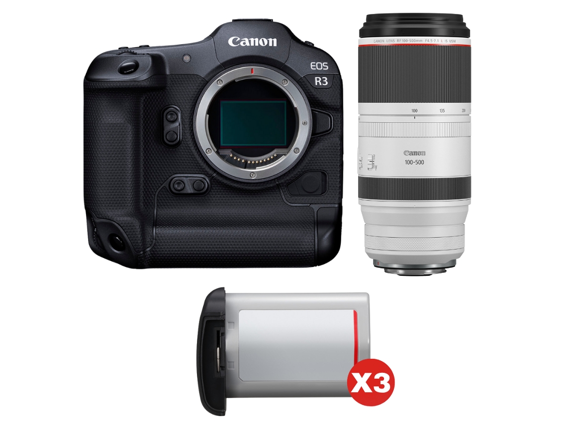 Canon Eos R3 + Rf 100-500mm F/4.5-7.1 L Is Usm + 3 Canon Lp-e19 + Ebook “20 Consejos Para Fotos Que Impactan”