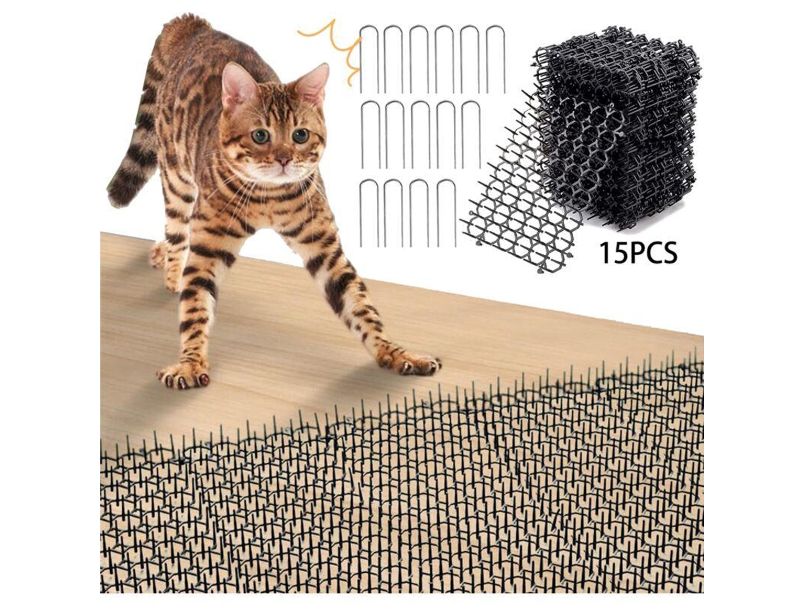 Alfombrilla Antigatos Choyclit Con Pinchos, 15 Unidades, Antiperros, Barrera Antigatos Para Exteriores, Repelente Para Gatos