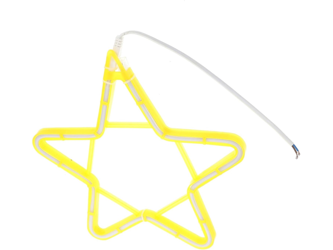 Estrella De Neón Led Amarilla De 30 Cm, Decorativa, Resistente Al Consumo, Para Uso En Exteriores Y Para Crear Ambiente De Fiesta.
