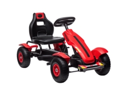 Kart de pedales infantil con asiento ajustable, neumáticos de goma y freno de mano, para niños de 5 a 12 años, 121 x 58 x 61 cm, rojo, ZENCORE SERVICES