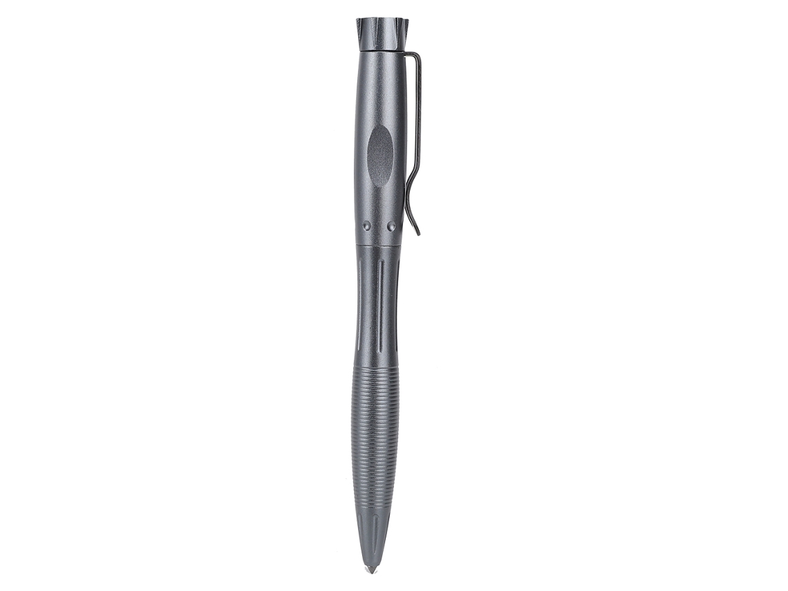 Pluma Táctil Aluminio 0.5mm Gris Con Rompevientos De Vidrio Herramienta De Autodefensa Supervivencia Al Aire Libre
