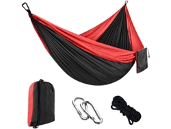 Hamaca de exterior Siurn, capacidad de carga de 200 kg (270 x 140 cm), color rojo