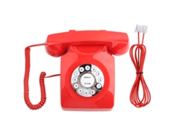 Teléfono Antiguo De Estilo Western Con Almacenamiento De Números Y Sonido Nítido - Rojo