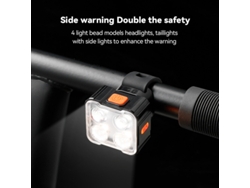 4 Led Juego De Luces Luz Bicicleta Recargable Usb 4-6 Perlas Tipo C Linterna Ciclismo Faro Delantero Trasero Mtb