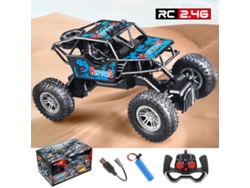 Coche todoterreno teledirigido de escalada con dinosaurio y luces, 2,4 g, color azul oscuro, ideal como regalo para niños.