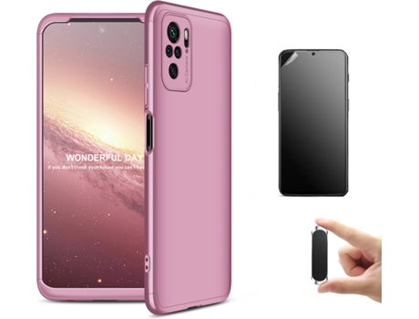 Kit Carcasa, Protector y Soporte Xiaomi Mi Note 10S Ultimatte Slim Armor 360º Rosa