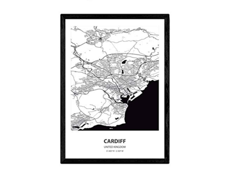 Poster NACNIC Mapa de Cardiff Reino Unido (A3)