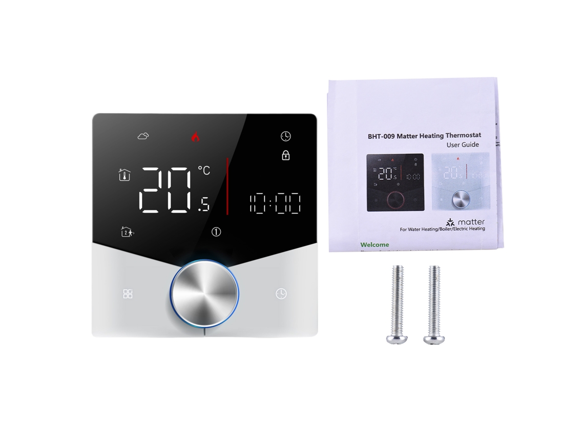 Termostato Inteligente Wifi Matter Para Calefacción Residencial Con Control Por Aplicación Y Voz, Programable 7x6