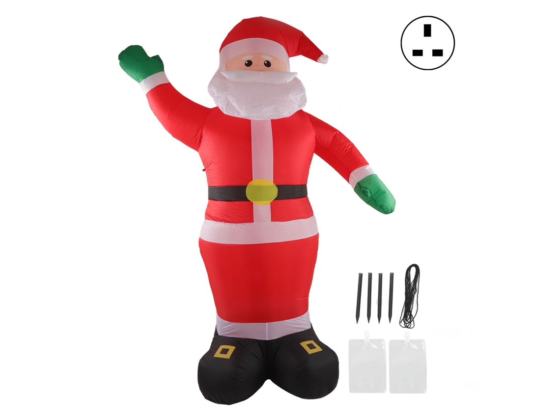 Figura inflable de Papá Noel con luces LED, resistente al agua, estilo jardín.