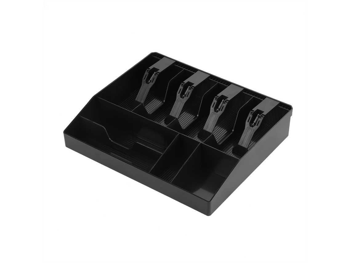 Cajón Portamonedas Con Ocho Compartimentos Para Almacenamiento Seguro (negro)