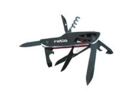 Navaja multiusos sport ratio 7 funciones accesorios acero inoxidable funda nilon.