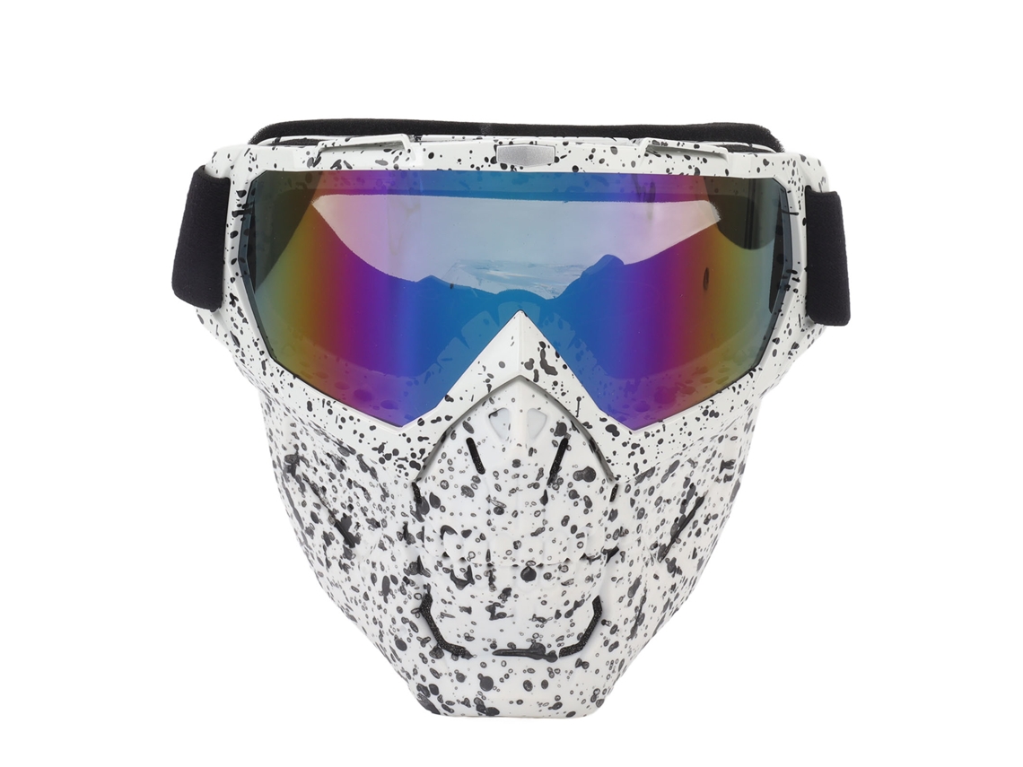 Lentes de protección UV para motocicletas, resistentes al viento, para cascos integrales/3/4 con marco blanco