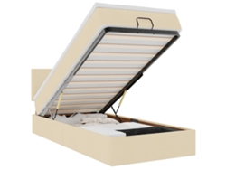 Maison Exclusive - Estructura De Cama Otomana Con Colchón Tela Crema 90x190cm