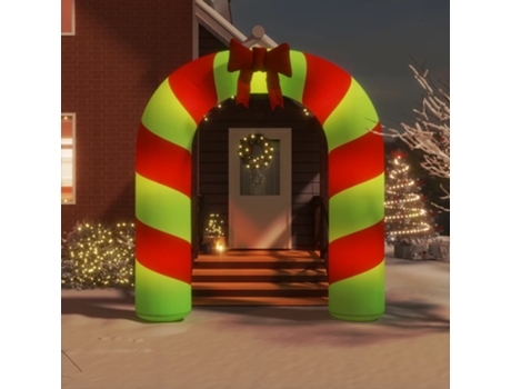 vidaXL Puerta de arco inflable de Navidad con LED 270 cm