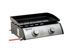 Plancha De Gas Con 2 Quemadores De Acero Inoxidable, 6 Kw, Parrilla Para Camping/jardín, 48,5 X 48 X 21 Cm, Color Plata.