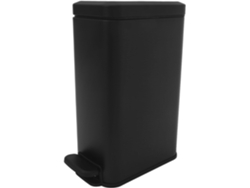 Papelera Con Pedal Y Tapa De Cierre Suave, Papelera Delgada De Acero Inoxidable Mate Para Oficina.