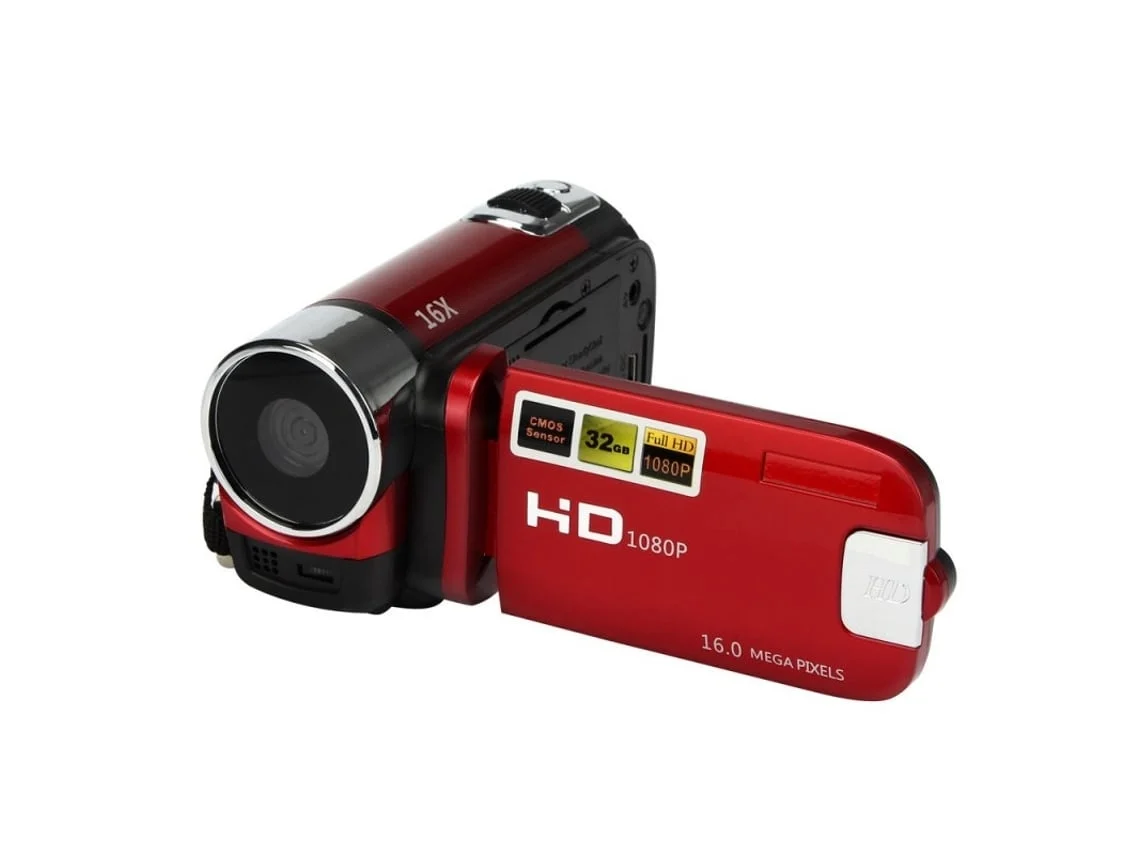 Videocámara STELASPLEN HD 1080p de 16 MP con zoom de 16x, pantalla LCD, portátil, para viajes familiares, roja, para exteriores, compacta, Wi-Fi, visión nocturna, Ultra HD, fotografía y grabación.