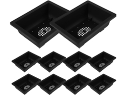 Juego De 12 Macetas Rectangulares De Plástico Para Bonsáis Y Jardineras.