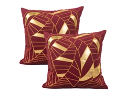 Juego De 2 Fundas De Almohada De Cuero A Rayas, 45,7 X 45,7 Cm