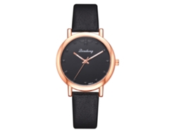 Reloj De Pulsera Sencillo E Informal Para Mujer Con Correa De Piel Sintética Y Movimiento De Cuarzo - Negro